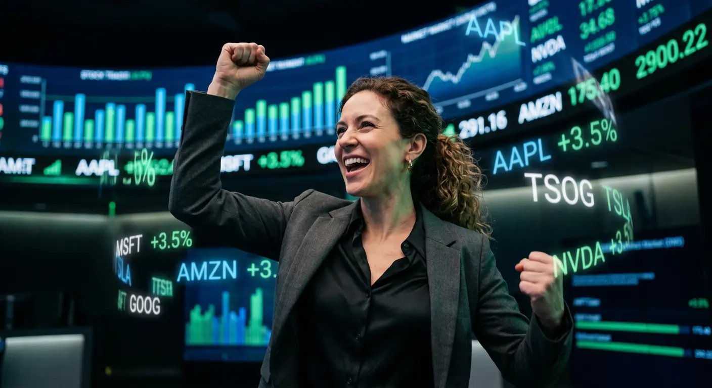 Trading success celebration